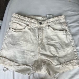 Off white high rise shorts